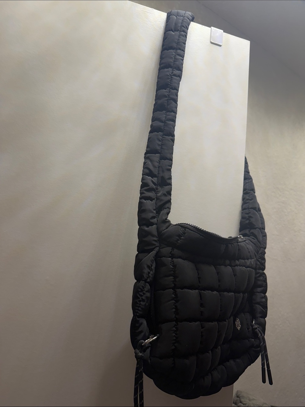 Quilted Crossbody Shoulder Bag - Black